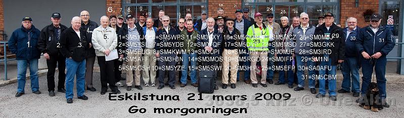 Etuna 090321 _2111.jpg - Eskilstuna 21 mars 2009.  Vi som kör Go Morgonringen varje morgon träffades för årlig fotografering. 31 st blev det i år och ca 10 st. passade inte tiden så därför saknas de på bilden.